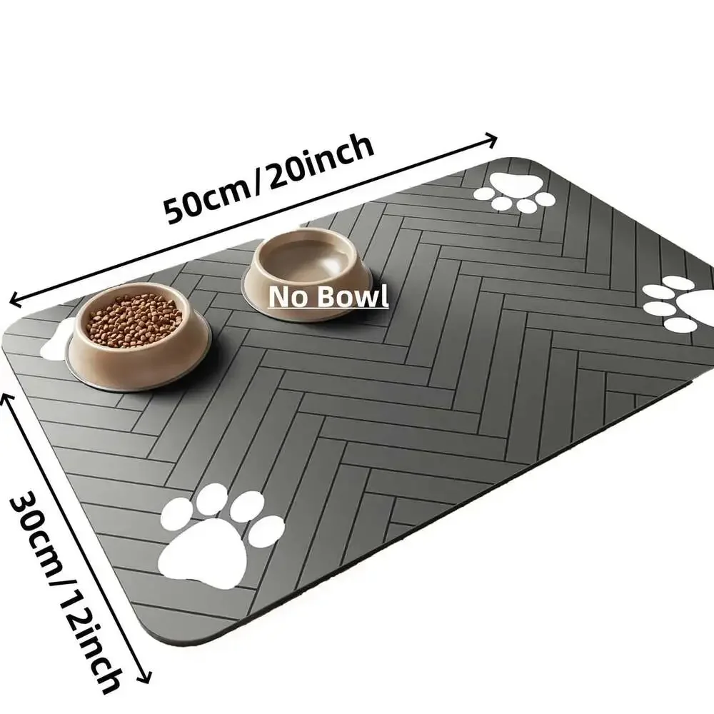 Pet Feeding Mat-Absorbent Pet Placemat for Food and Water Bowl with Waterproof R